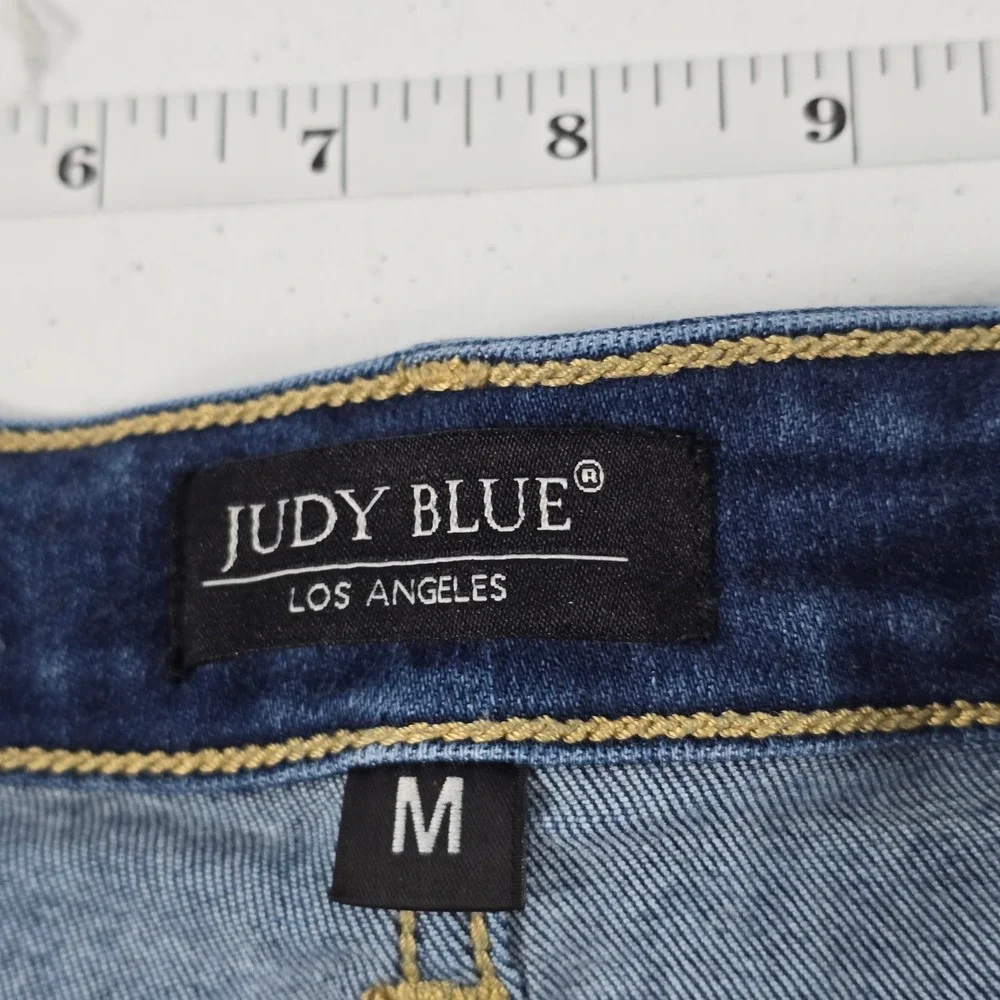 Judy Blue Distressed Raw Hem Denim Shorts Dark Wash Womens Size‎ Medium